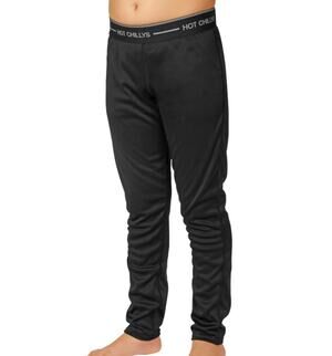 HOT CHILLYS Youth Boy's Peach Skins Base Layer Bottom Medium Black NWT